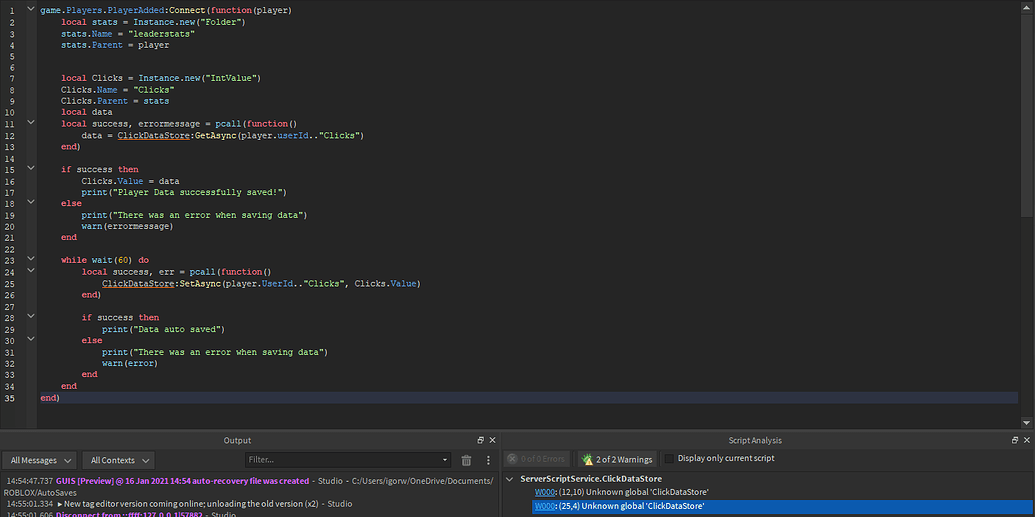 How do I make make my DataStore save? - Scripting Support - Developer ...