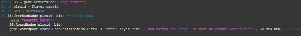 AwardBadge broken? - Engine Bugs - Developer Forum | Roblox