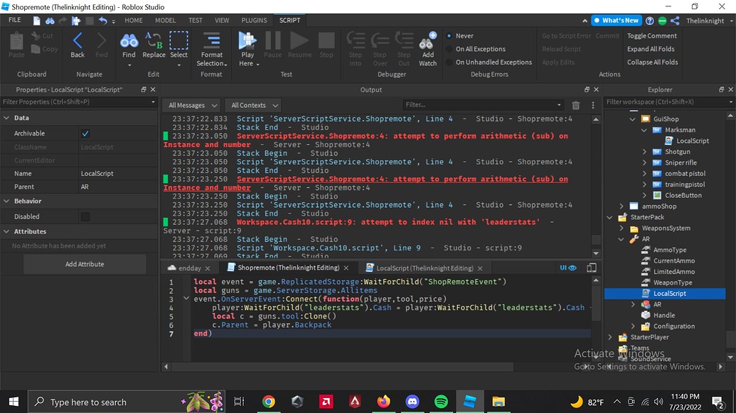 Need help wtih basic shop - Scripting Support - Developer Forum | Roblox