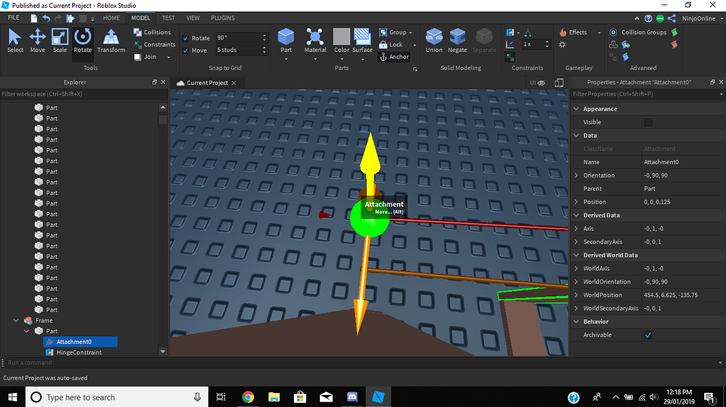 Hinge door not working Building Support Developer Forum Roblox