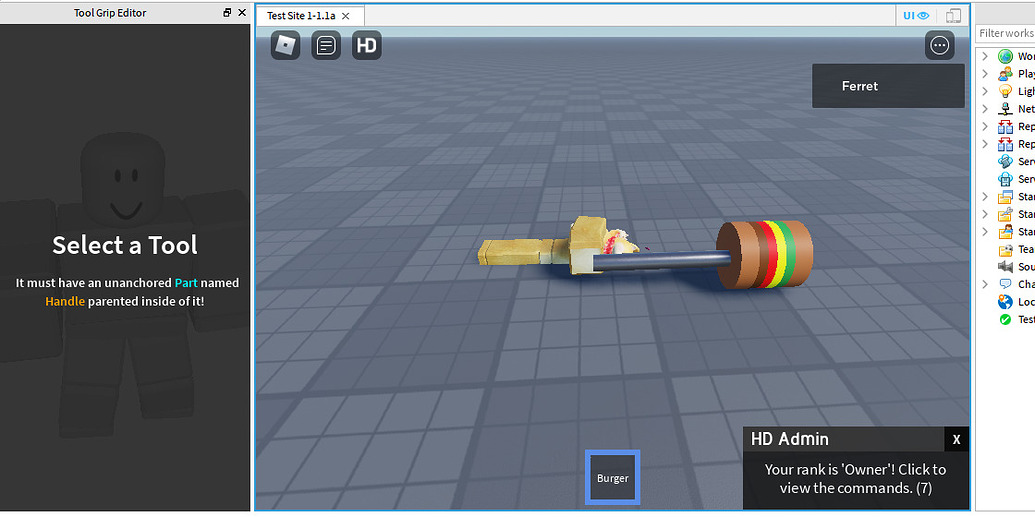 Vertical Tool/Item Grip - Building Support - Developer Forum | Roblox