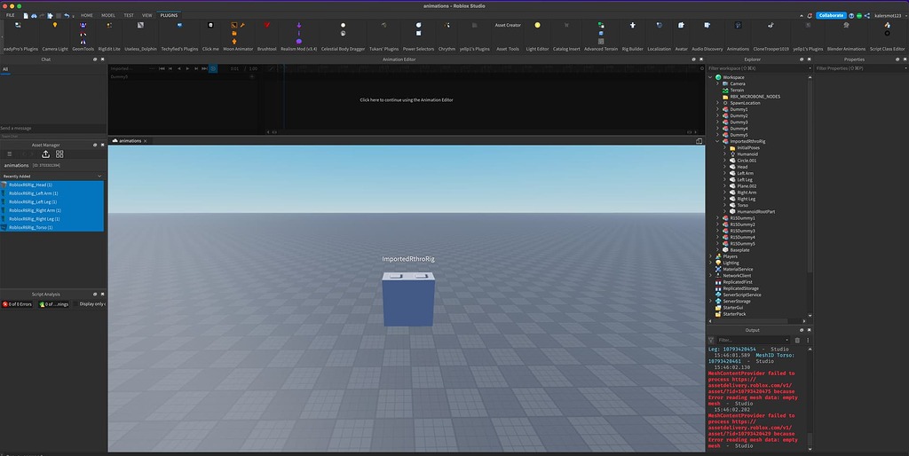 I cant import blender rig to Roblox studio - Building Support ...