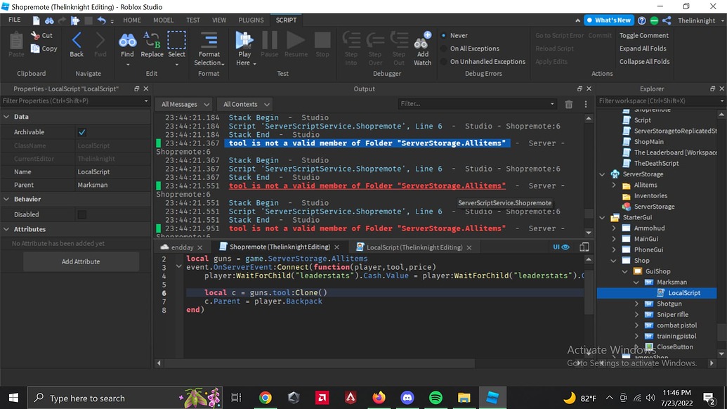 Need help wtih basic shop - Scripting Support - Developer Forum | Roblox