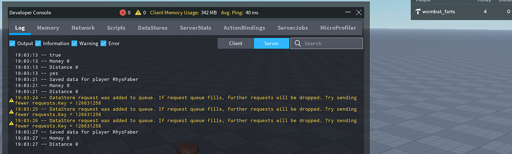 DataStore saving error - Scripting Support - Developer Forum | Roblox