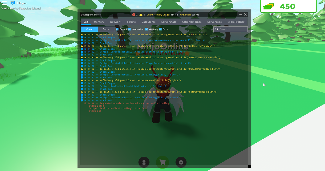 Started getting a bunch of infinite yields possible - Scripting Support ...