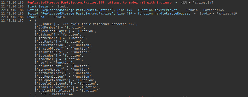 OOP Party System Issue - Scripting Support - Developer Forum | Roblox
