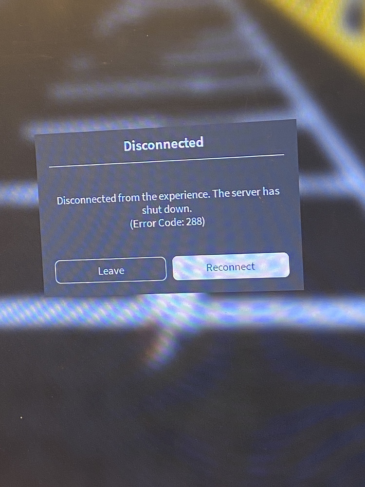 The server has shut down (Error Code: 288) - Platform Usage Support ...