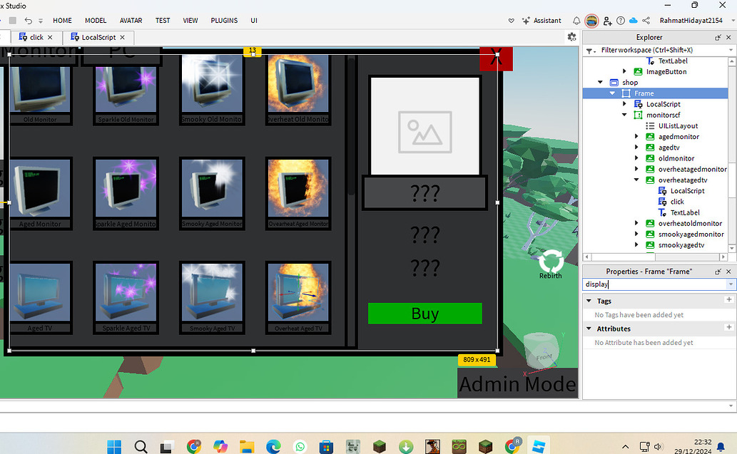 Roblox Gui Home My gui force it self to become most infront - Art Design Support ...