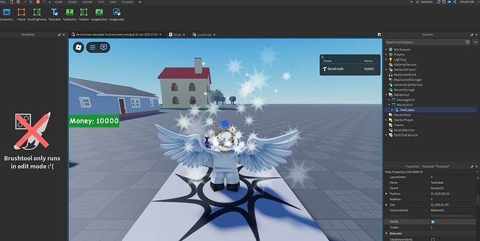 Why I can't change some properties to the gui while testing? - Art ...