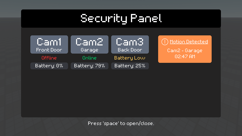 Security Panel UI for In-Game System - Creations Feedback - Developer ...