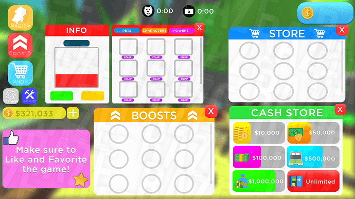 Super Baby Tycoon Examples