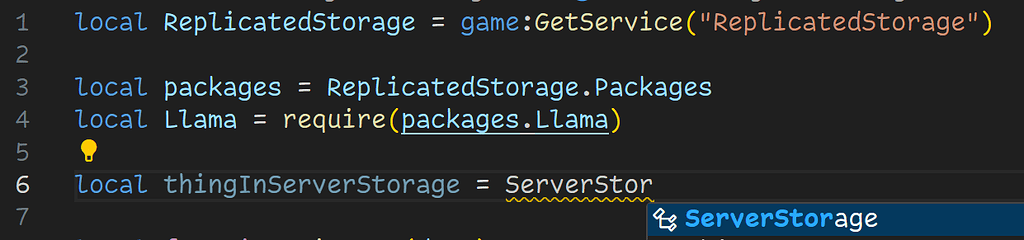 Automatically get service at top of script when autocompleting a ...