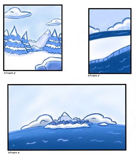 concept SKETCH Snowy Island