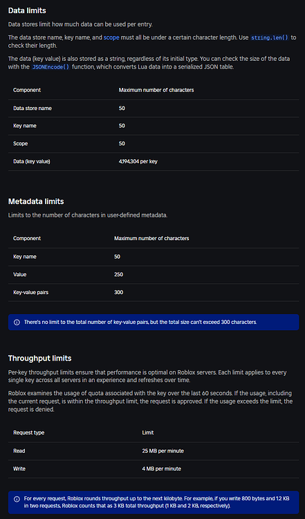 Datastore Limits - Scripting Support - Developer Forum | Roblox