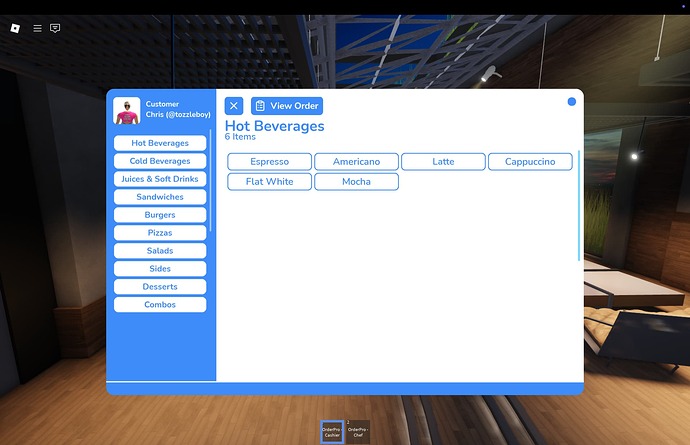 CashierUI - Ordering