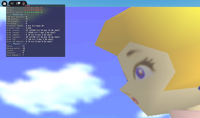 Performance before I moved the software renderer to Luau