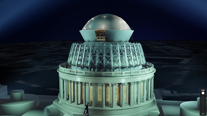 Dome skeleton for the second story windows