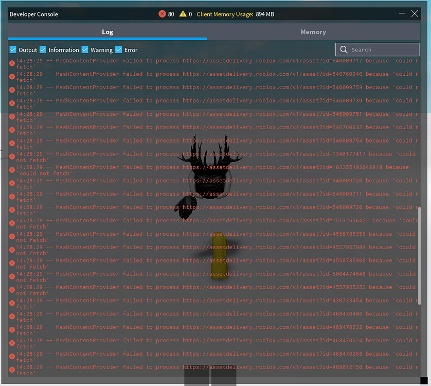 Assets not loading fully in every Roblox experience, unable to edit ...