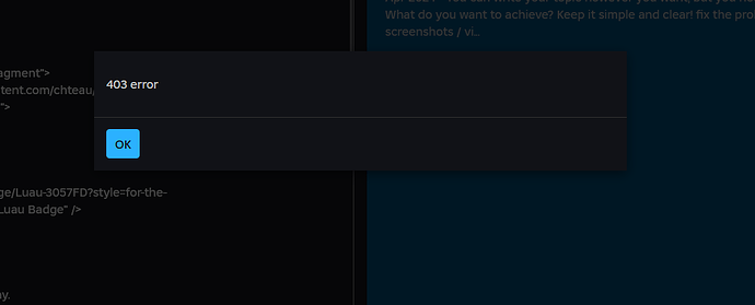 Showcase of the error