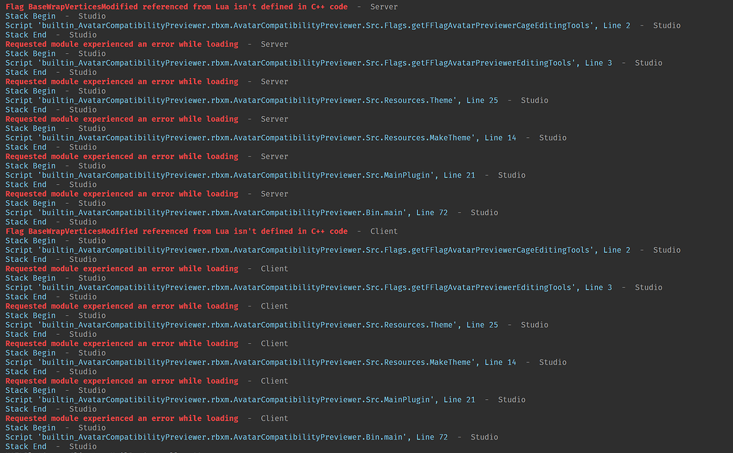 Tons of Studio Errors in the Output - Studio Bugs - Developer Forum ...