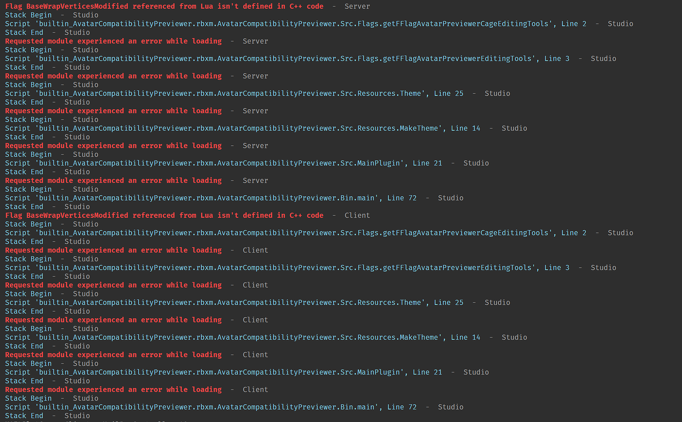 Tons of Studio Errors in the Output - Studio Bugs - Developer Forum ...