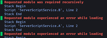 Requested module was required recursively - Scripting Support ...