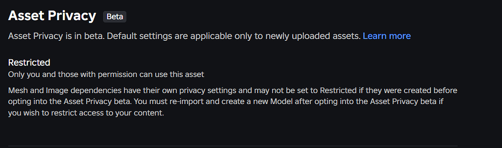 Unable to change asset privacy type - Platform Usage Support ...