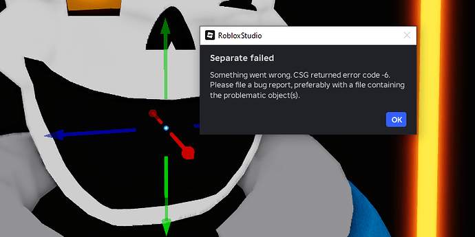 CSG returned error code -6 - Studio Bugs - Developer Forum | Roblox