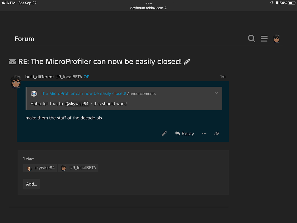 The MicroProfiler can now be easily closed! - Page 2 - Announcements ...