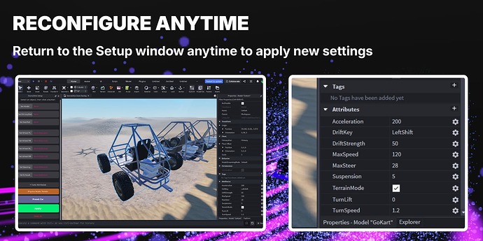 RECONFIGURE ANYTIME. Return to the Setup window anytime to apply new settings