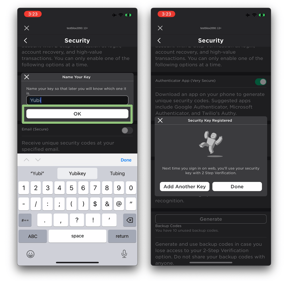 2FA via Security Key - Now Available on the Roblox iOS App ...