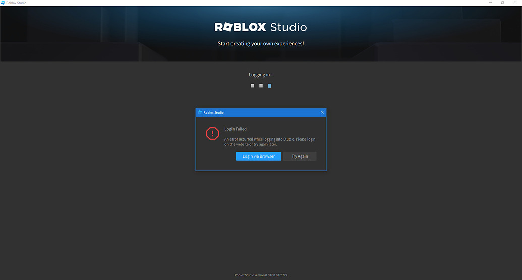 Cannot log into studio - Studio Bugs - Developer Forum | Roblox