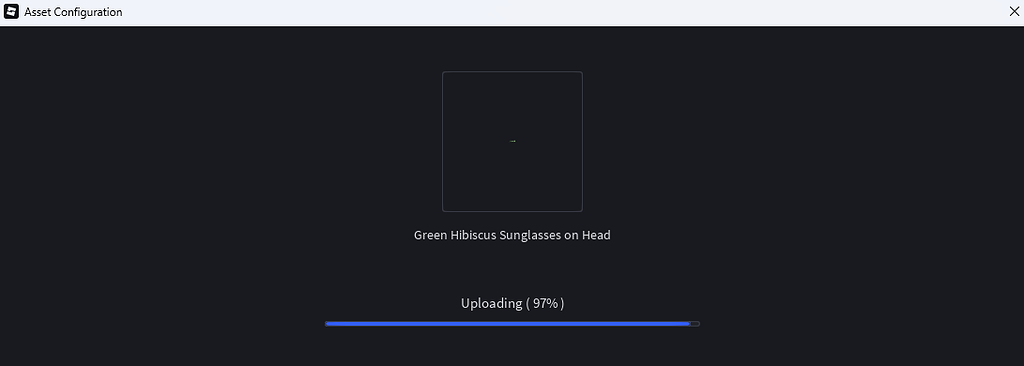 Avatar Item Uploading Stuck at 97% - Studio Bugs - Developer Forum | Roblox