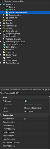 Humanoid Description Bug - Engine Bugs - Developer Forum | Roblox