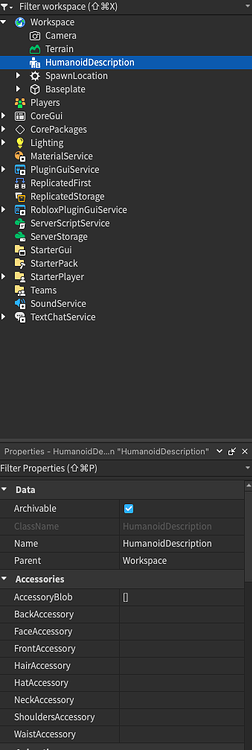 Humanoid Description Bug - Engine Bugs - Developer Forum | Roblox