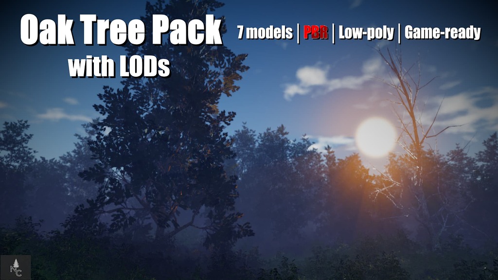 Realistic low-poly Oak tree pack with LODs - Creations Feedback ...