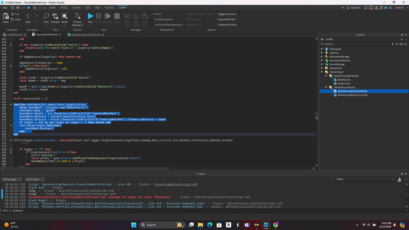 FE Weapon No Damage After 1 Shot - Scripting Support - Developer Forum ...