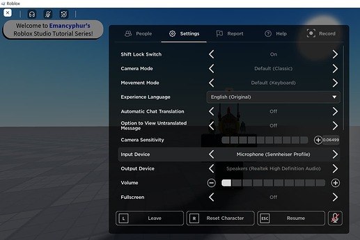 Live Game Settings Example