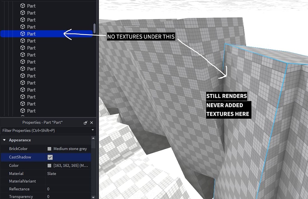 Very weird textures bug - Building Support - Developer Forum | Roblox
