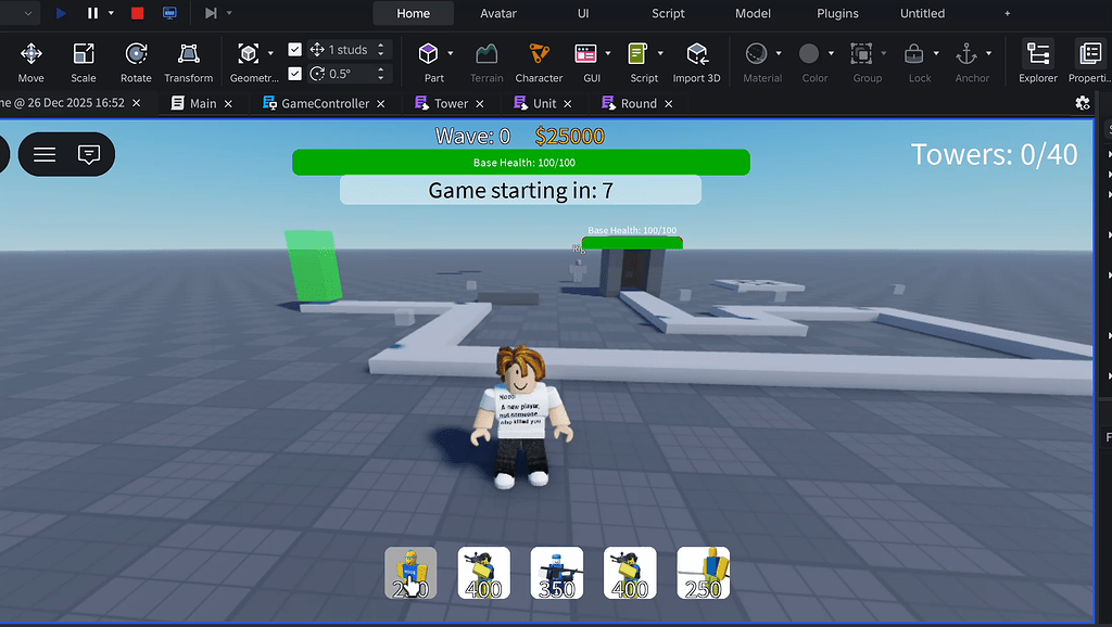 Placing towers problem - Scripting Support - Developer Forum | Roblox