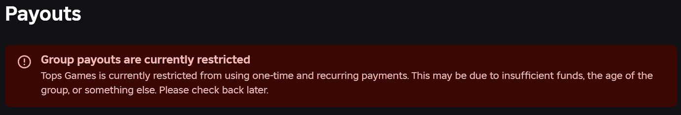 Roblox group funds locked for over a week - Platform Usage Support ...
