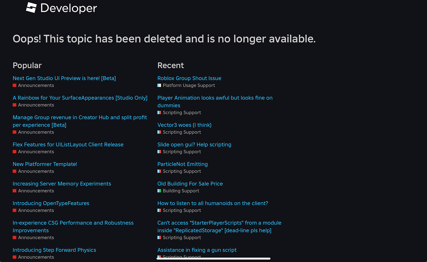Topic Bug Topic Deleted For No Reason Without Message - Forum Bugs - Developer ...