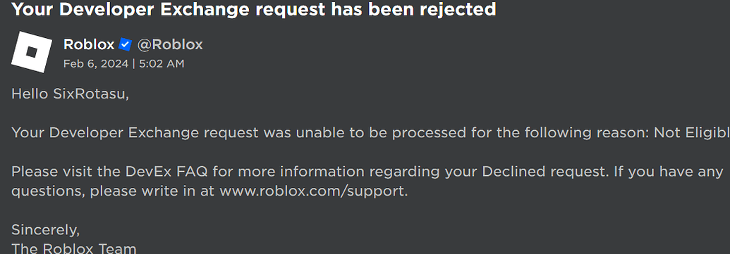 Issues with DevEx - Platform Usage Support - Developer Forum | Roblox