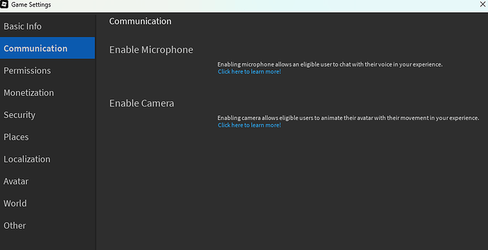 CommunicationSettings