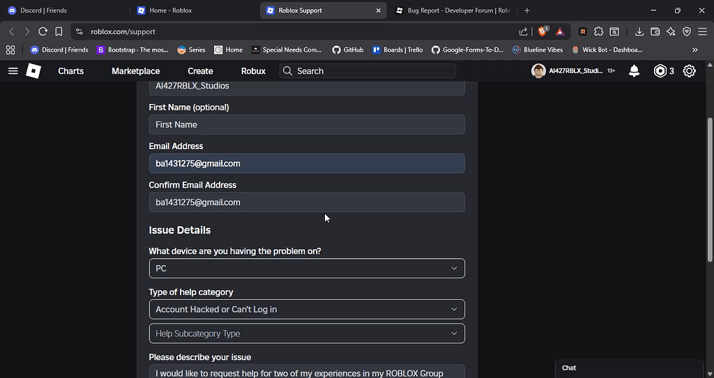Support Moderation Option not showing - Roblox Application and Website ...