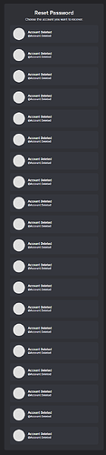 All named, "Account Deleted" and there is zero way of seeing the actual usernames.