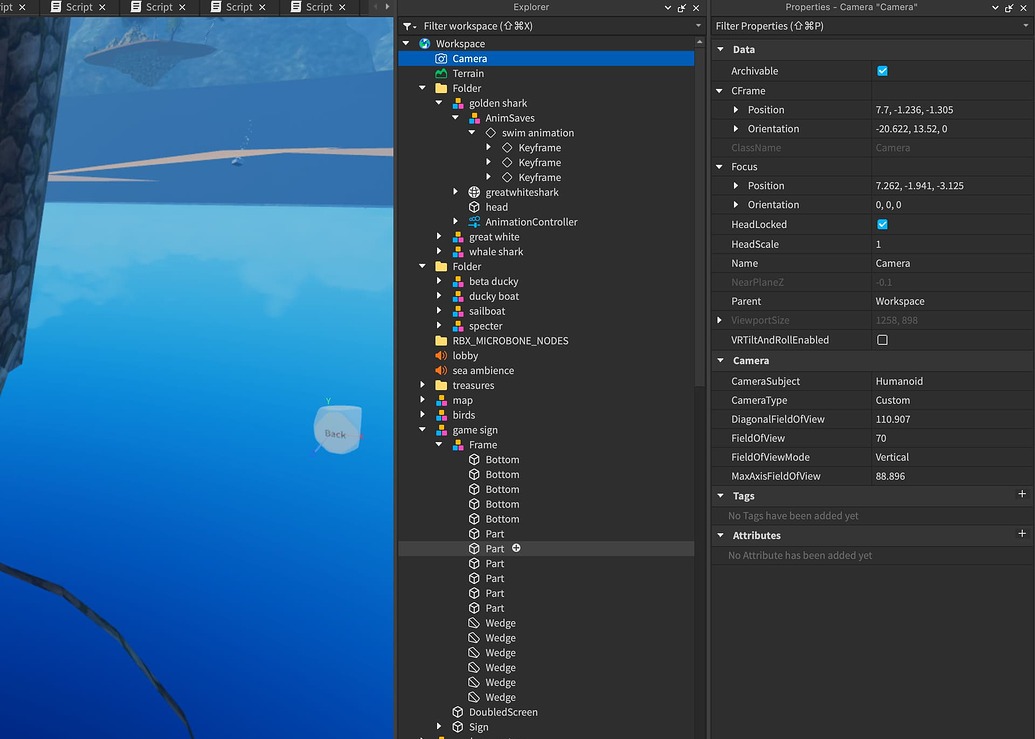 Roblox Studio camera stuck in fixed position on play test - Scripting ...