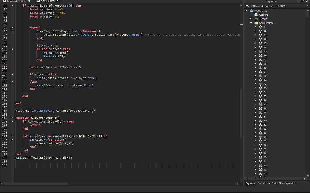 Checkpoint System Not working - Scripting Support - Developer Forum ...