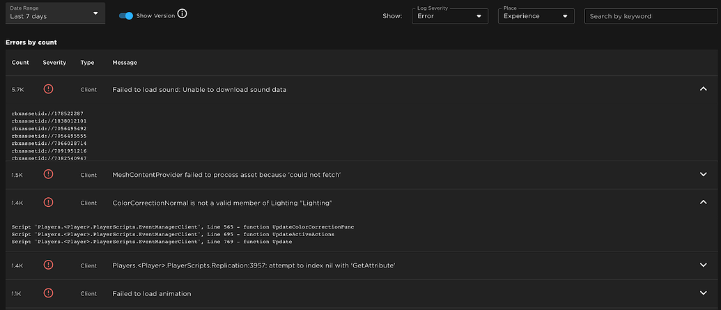 Analytics: Real Time Error Reports and Client Metrics (Crash Rates ...
