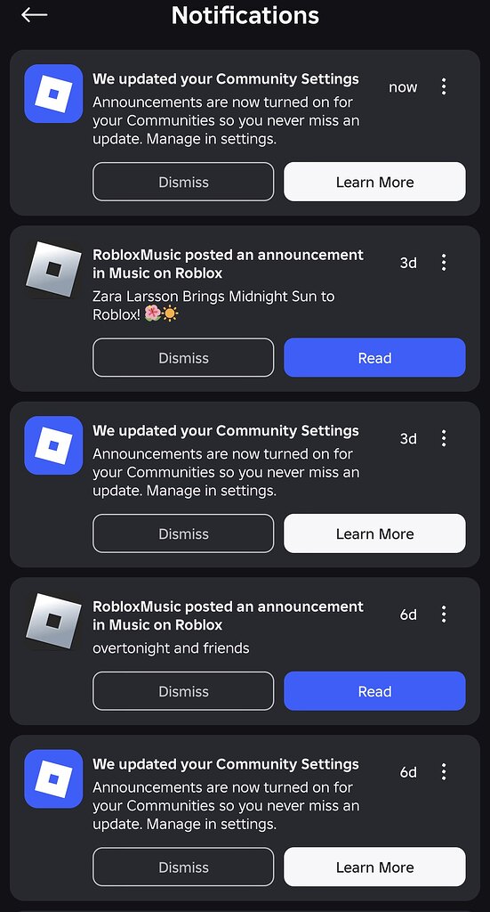 Roblox sending multiple mobile notifications that Community ...